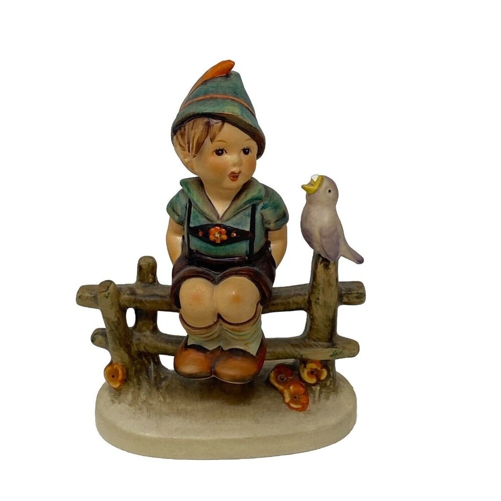 Goebel Hummel #111 Wayside Harmony Figurine W Germany 1964 TMK 4 Boy On Fence